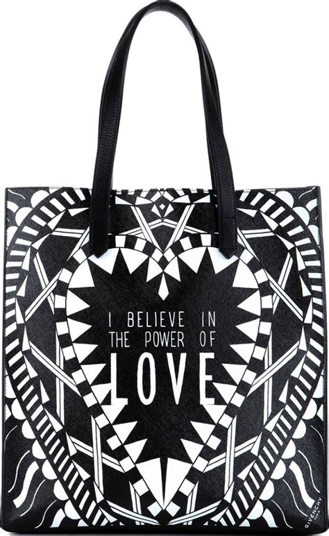 borsa givenchy i believe in the power of love|GIVENCHY Calfskin Power of Love Print Tote Black.